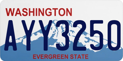 WA license plate AYY3250