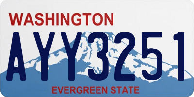 WA license plate AYY3251