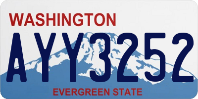 WA license plate AYY3252