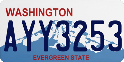 WA license plate AYY3253