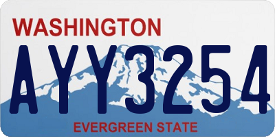 WA license plate AYY3254