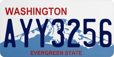 WA license plate AYY3256