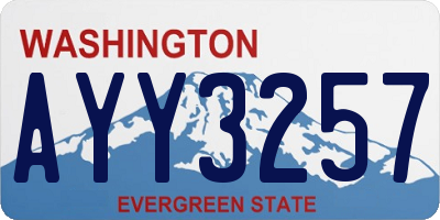 WA license plate AYY3257