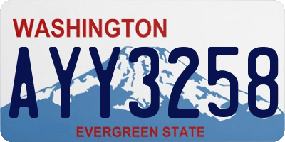 WA license plate AYY3258