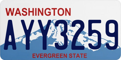 WA license plate AYY3259