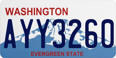 WA license plate AYY3260