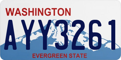 WA license plate AYY3261