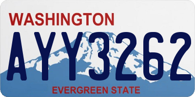 WA license plate AYY3262