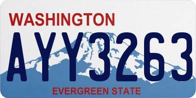 WA license plate AYY3263