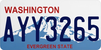 WA license plate AYY3265