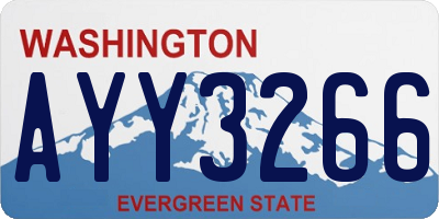 WA license plate AYY3266