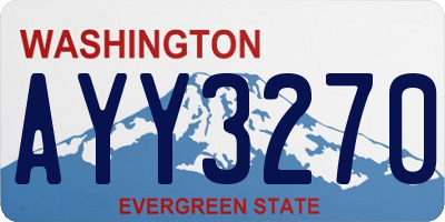 WA license plate AYY3270