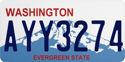 WA license plate AYY3274