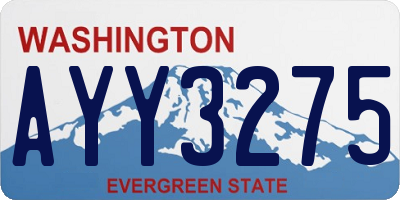 WA license plate AYY3275