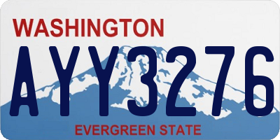 WA license plate AYY3276