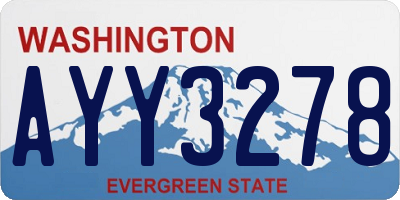 WA license plate AYY3278