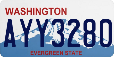 WA license plate AYY3280