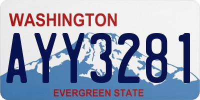 WA license plate AYY3281