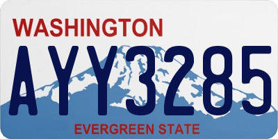 WA license plate AYY3285