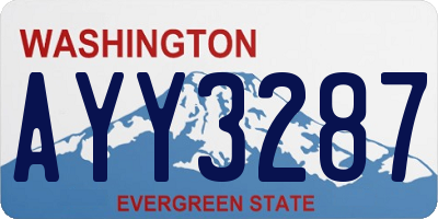 WA license plate AYY3287