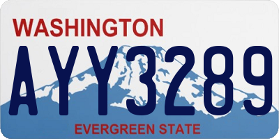 WA license plate AYY3289