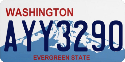 WA license plate AYY3290