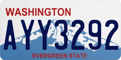 WA license plate AYY3292