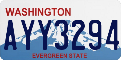 WA license plate AYY3294