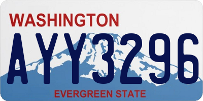 WA license plate AYY3296