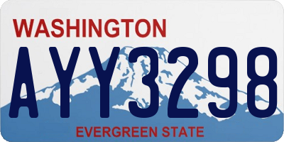 WA license plate AYY3298