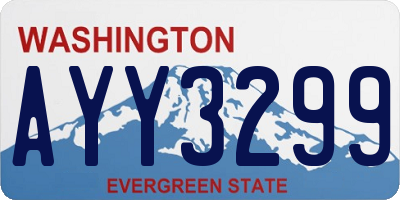 WA license plate AYY3299