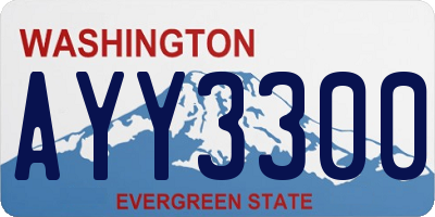 WA license plate AYY3300