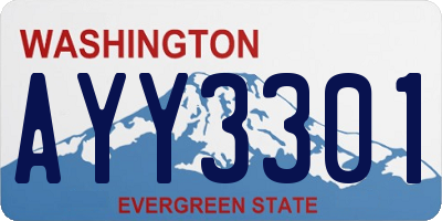 WA license plate AYY3301