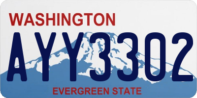 WA license plate AYY3302