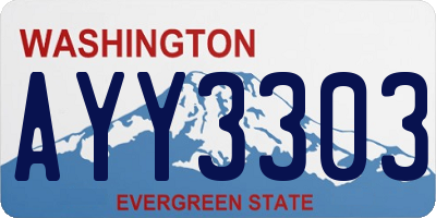 WA license plate AYY3303