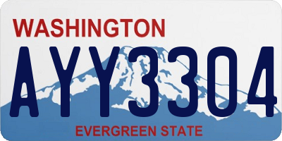 WA license plate AYY3304