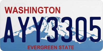 WA license plate AYY3305