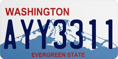 WA license plate AYY3311