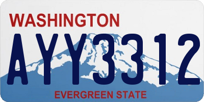 WA license plate AYY3312