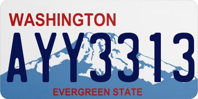 WA license plate AYY3313