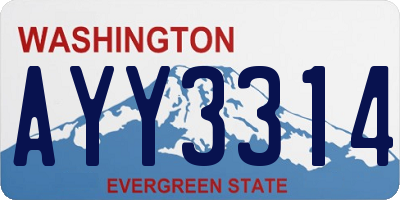 WA license plate AYY3314