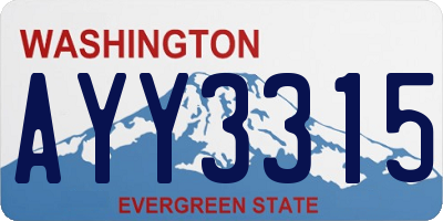 WA license plate AYY3315