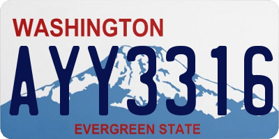 WA license plate AYY3316