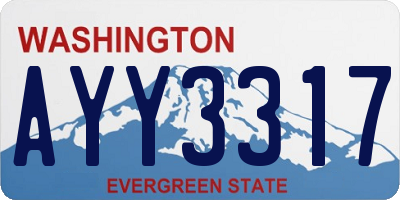 WA license plate AYY3317