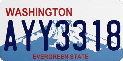 WA license plate AYY3318