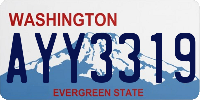 WA license plate AYY3319