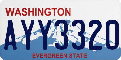 WA license plate AYY3320