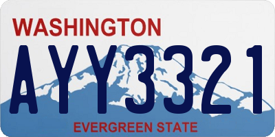 WA license plate AYY3321