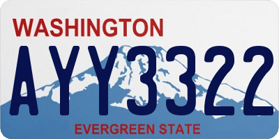 WA license plate AYY3322