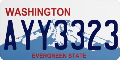 WA license plate AYY3323